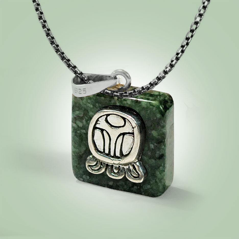 Mayan Glyph Necklace - Jade Maya