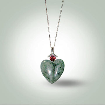 Mint Green Heart Necklace - Jade Maya