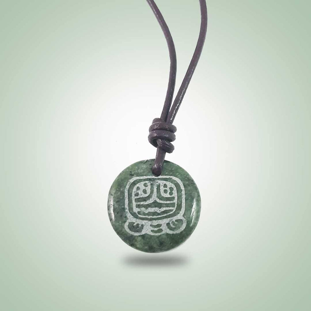 Aq'ab'al Leather Necklace (32mm) - Jade Maya
