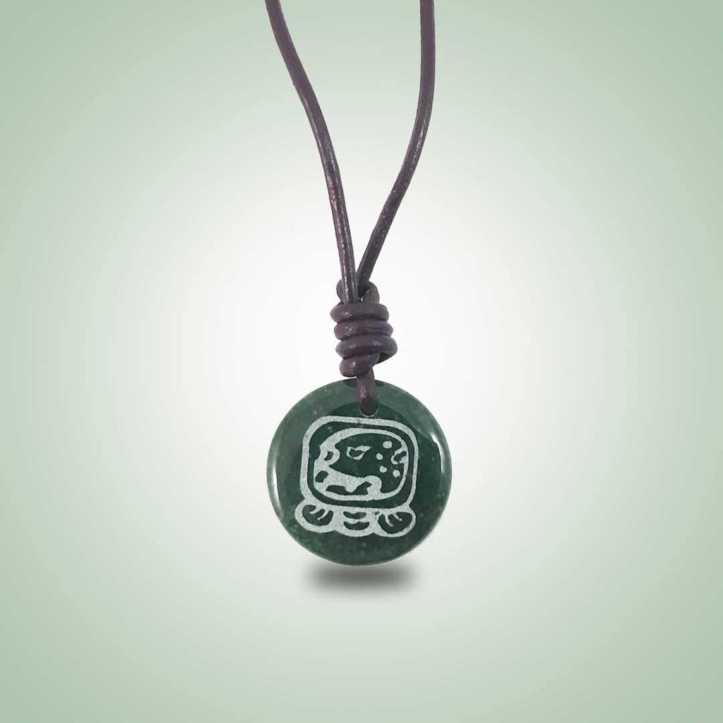 E Leather Necklace (26mm) - Jade Maya