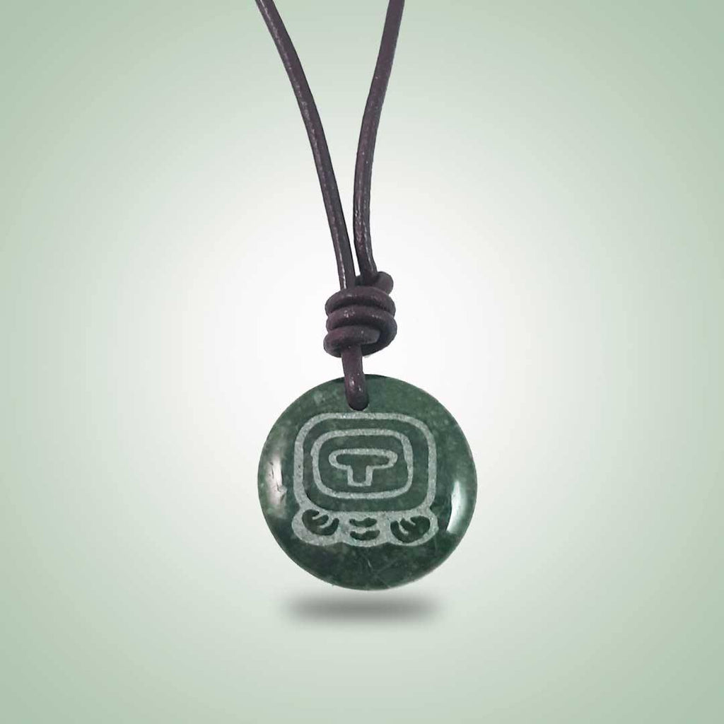Iq' Leather Necklace (32mm) - Jade Maya