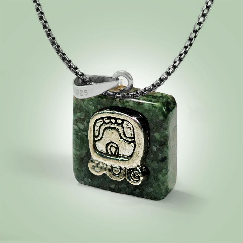 Ajmaq Glyph Necklace - Jade Maya