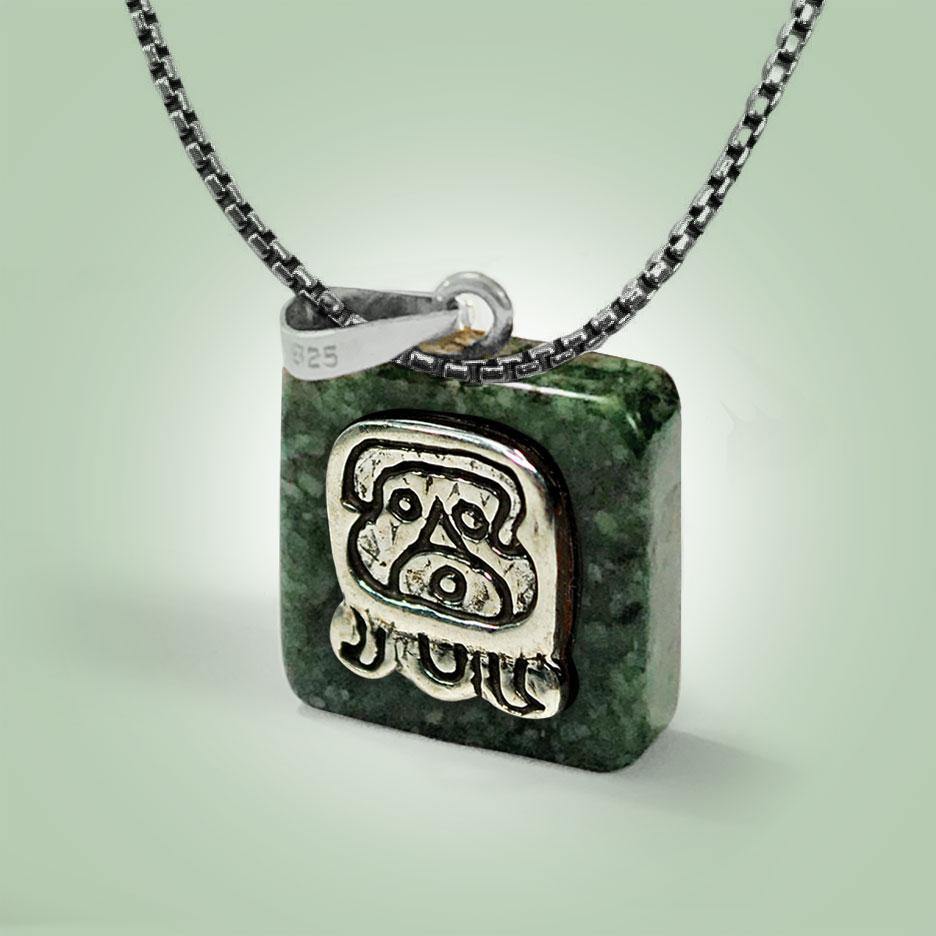 Mayan Glyph Necklace - Jade Maya
