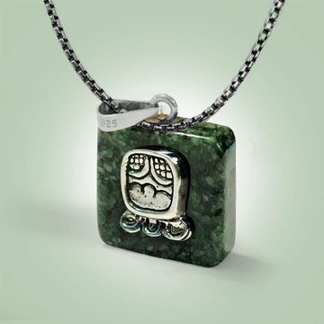 Aq'ab'al Glyph Necklace - Jade Maya