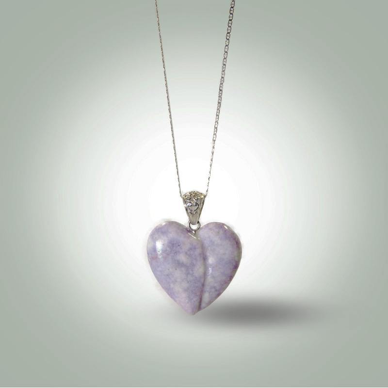Lilac Heart Necklace - Jade Maya