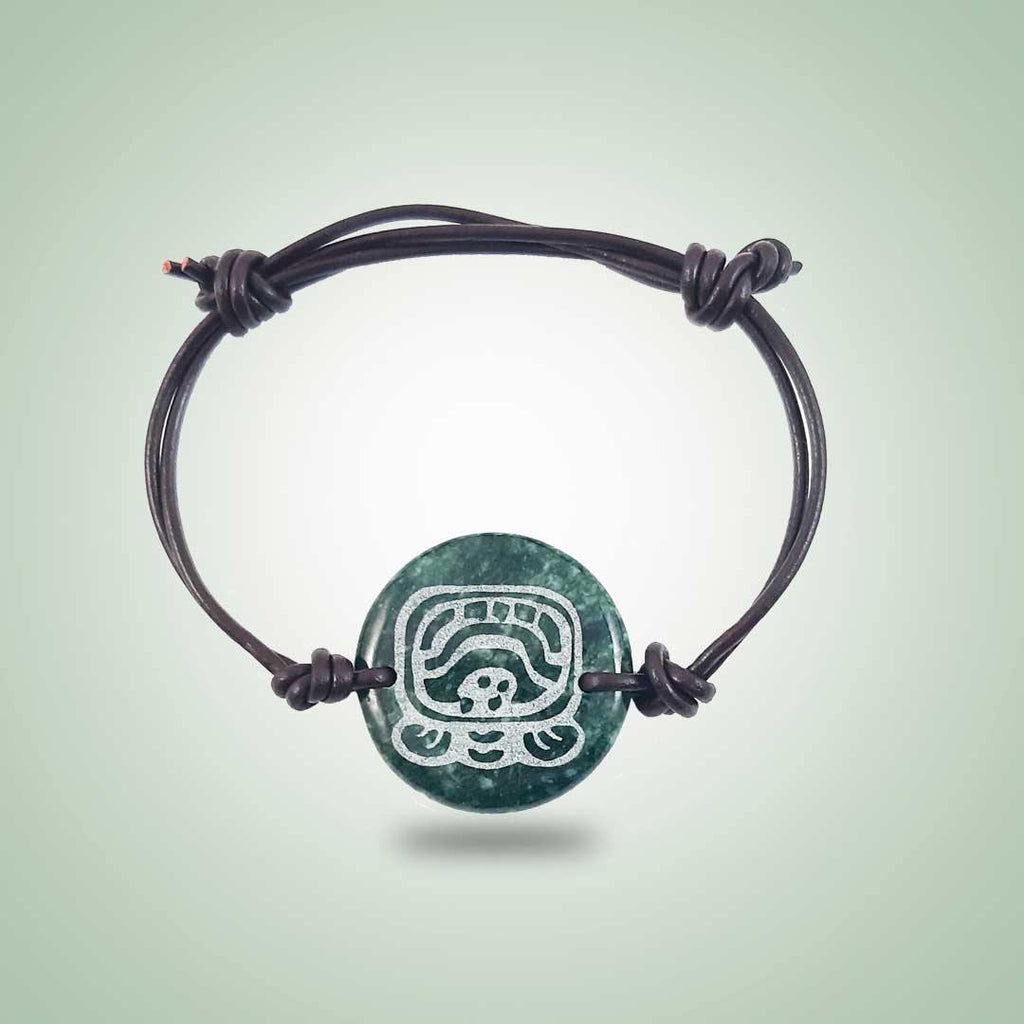 Ajmaq Leather Bracelet - Jade Maya