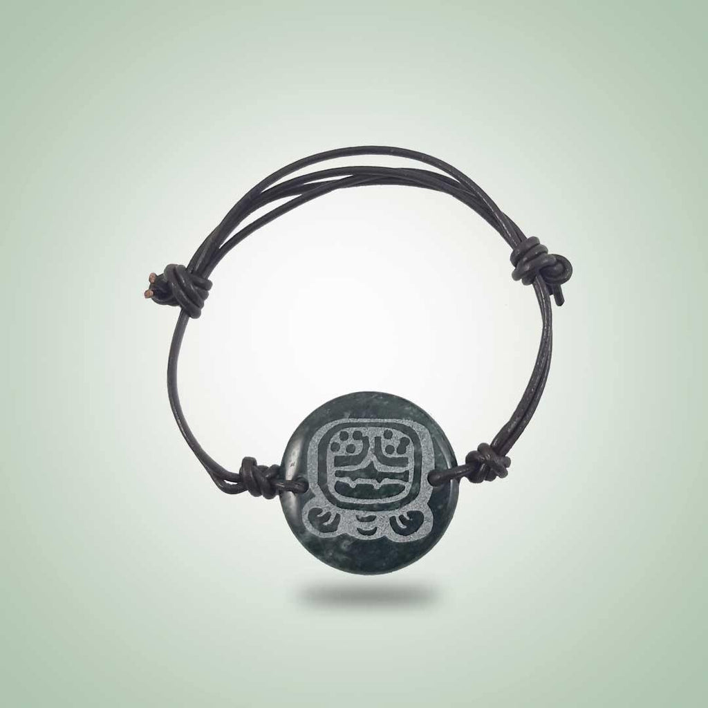 Aq'ab'al Leather Bracelet - Jade Maya