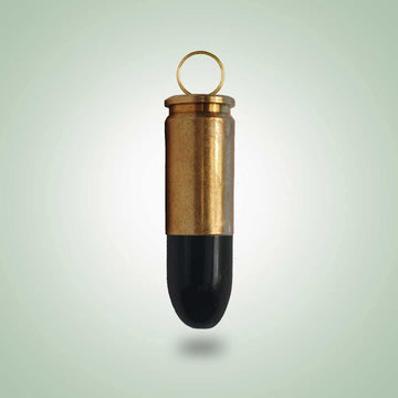 Jade and Brass Bullet Pendant - Jade Maya