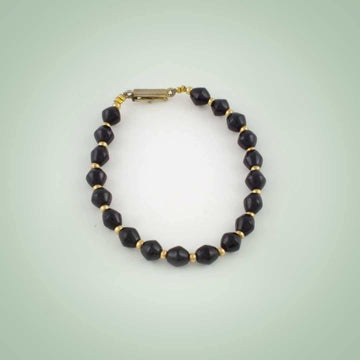 Black Jade Bead Bracelet - Jade Maya