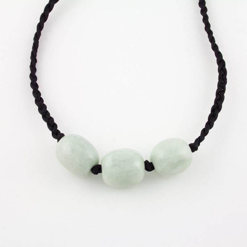 3 nugget white jade necklace - Jade Maya