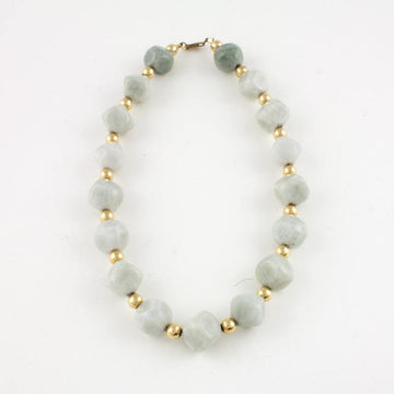 Faceted light green jade bead necklace - Jade Maya